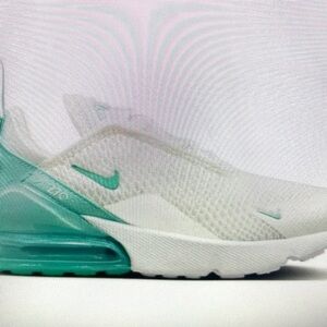 Nike Air Max 270 White and Mint Green Sneakers (little girl) size 1